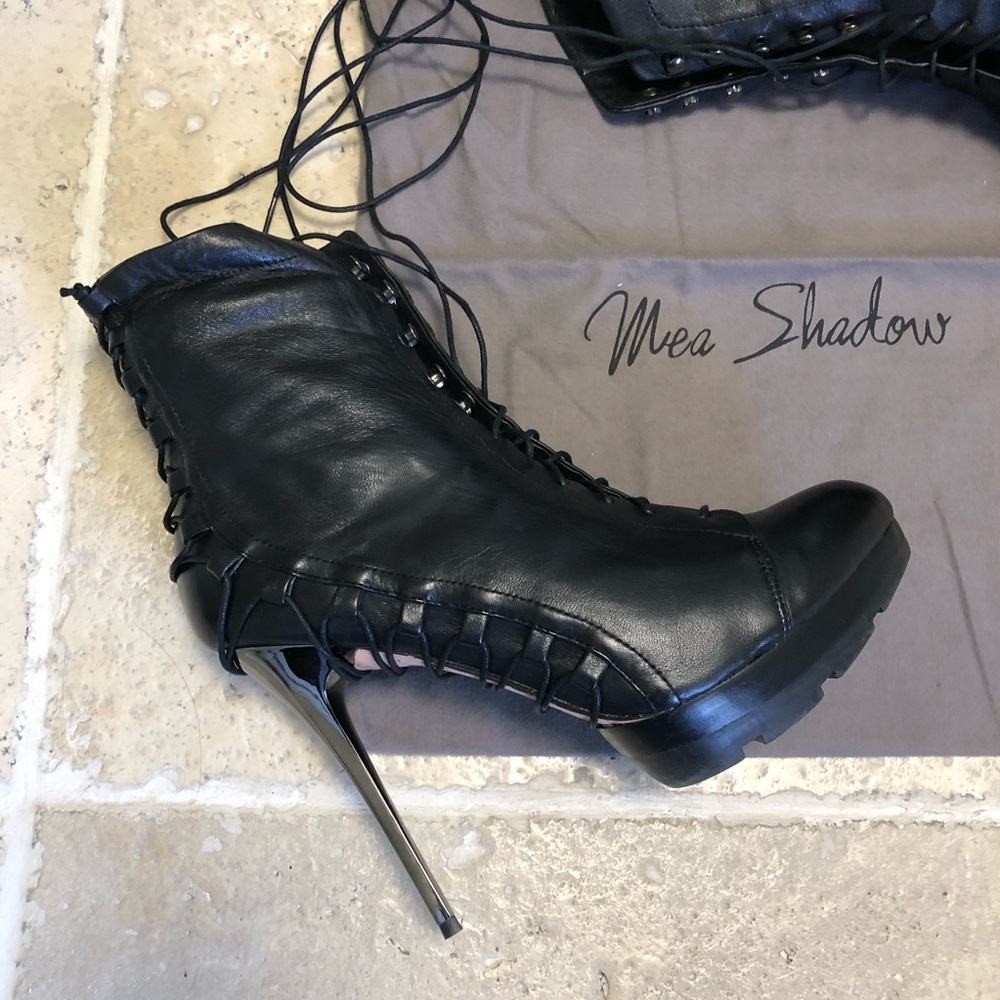 Black Mea Shadow Sexy Corset Stiletto Booties